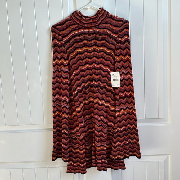 Free People Ziggy Bell Sleeve Stripe Sweater Dress - Picture 2 of 9